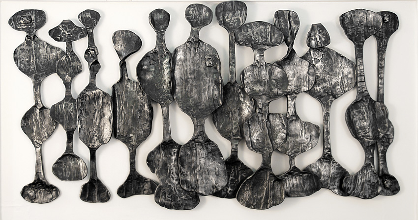 'African Inspired Wall Relief Sculpture'. By Dimitri Gerakaris. Hand-forged Iron. 1980