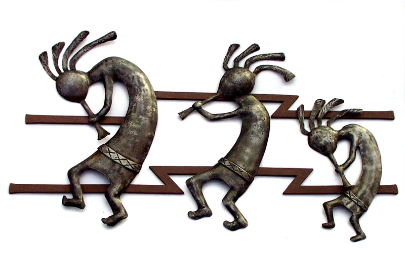 'Kokopelli Wall Relief Sculpture'. By Dimitri Gerakaris. Hand-forged Iron. 2000